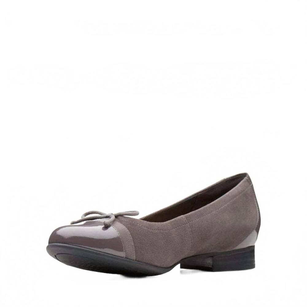 NEW CLARKS women's unblush cap ballet flat in grey combi